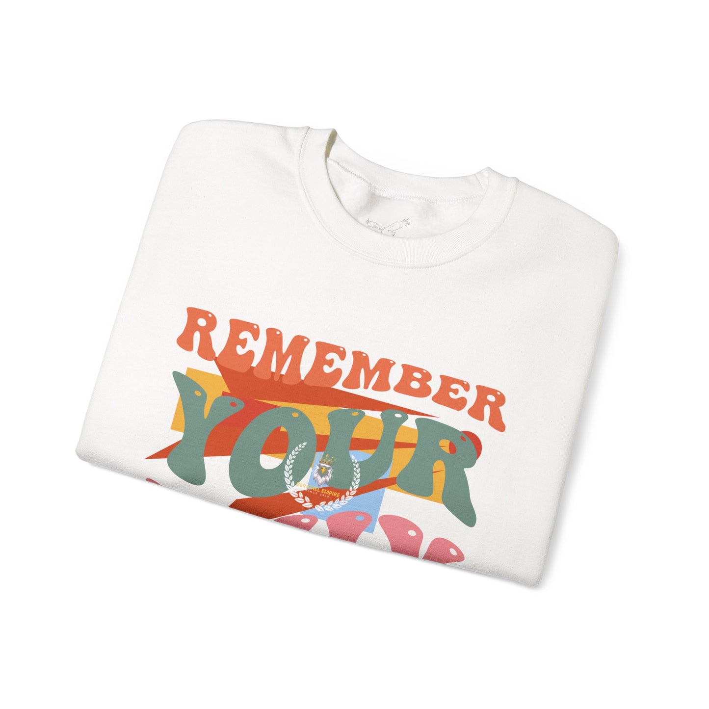BeRichEl Vogue's Motivational Crewneck Sweatshirt | Remember Your Why, Inspirational Gift, Cozy Pullover, Uplifting Apparel, Perfect for Mindfulness