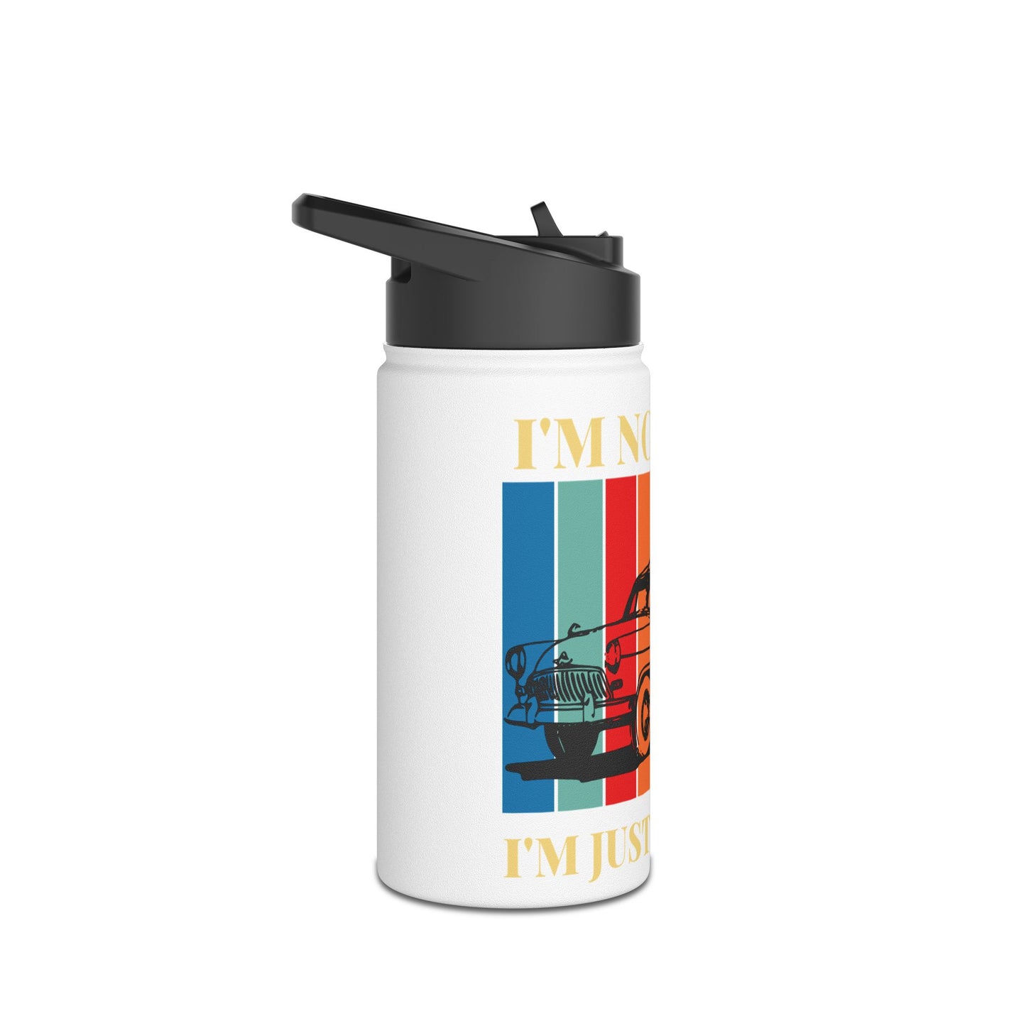 Classic Car Stainless Steel Water Bottle - I'm Not Old, Just Classic, Vintage Gift, Travel Tumbler, Outdoor Hydration, Birthday Gift