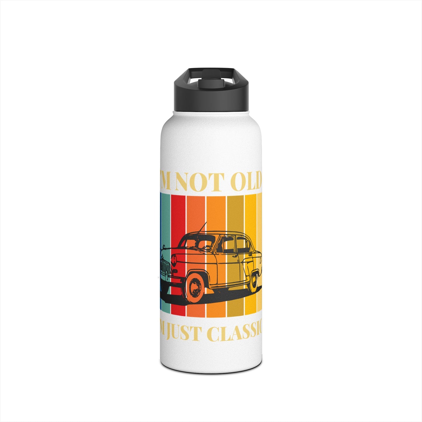 Classic Car Stainless Steel Water Bottle - I'm Not Old, Just Classic, Vintage Gift, Travel Tumbler, Outdoor Hydration, Birthday Gift