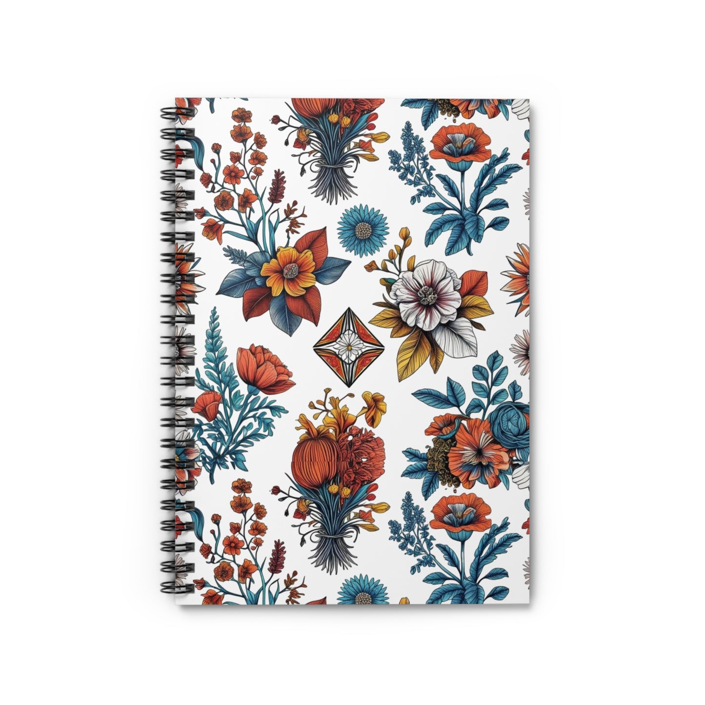 Floral Spiral Notebook - Ruled Lines | Botanical Journal for Creativity, Gift for Students, Nature Lovers, Writing, Art Supplies