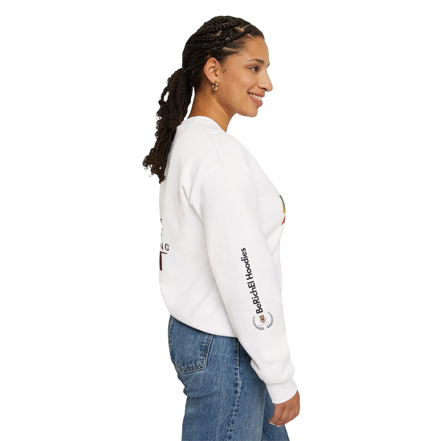 BeRichEl Vogue's Motivational Crewneck Sweatshirt | Remember Your Why, Inspirational Gift, Cozy Pullover, Uplifting Apparel, Perfect for Mindfulness