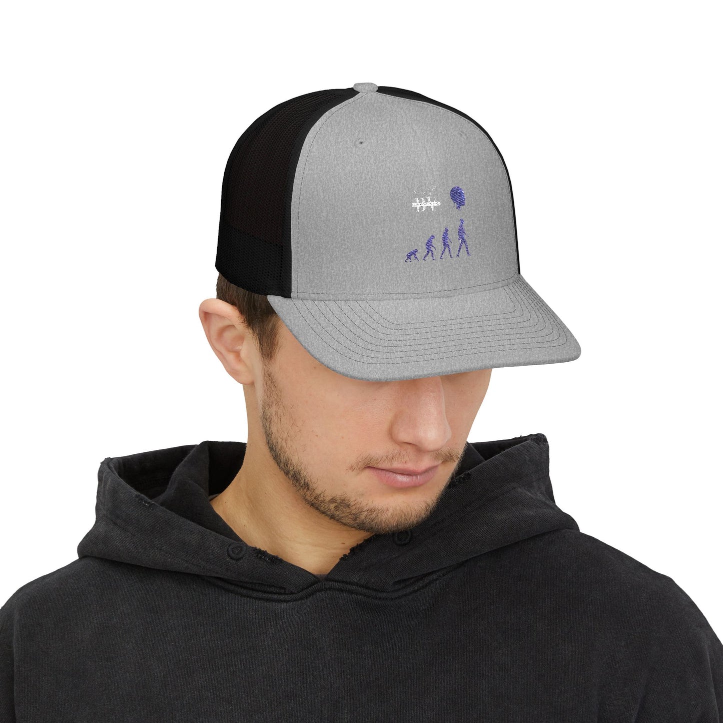 Evolutionary Snapback Trucker Cap, Dad Hat, Gift for Outdoors, Unique Cap, Casual Style, Trendy Headwear, Adjustable Cap