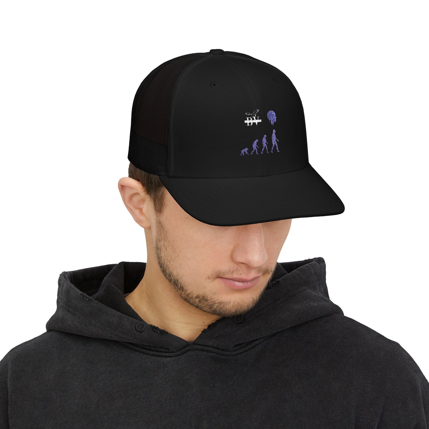 Evolutionary Snapback Trucker Cap, Dad Hat, Gift for Outdoors, Unique Cap, Casual Style, Trendy Headwear, Adjustable Cap
