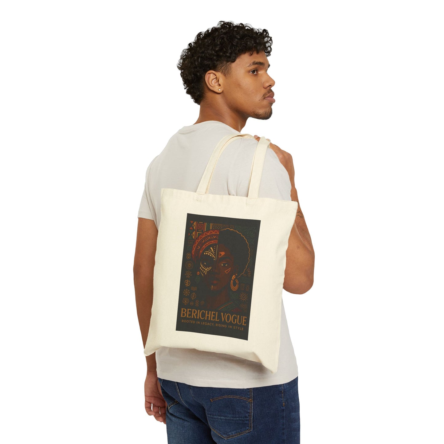 Boho-Chic Cotton Canvas Tote Bag | Eco-Friendly Shopping Bag, Gift for Her, Artist Tote, Fashion Accessory, Sustainable Style