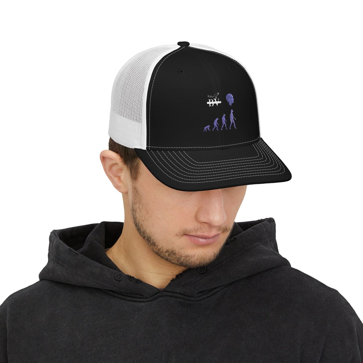 Evolutionary Snapback Trucker Cap, Dad Hat, Gift for Outdoors, Unique Cap, Casual Style, Trendy Headwear, Adjustable Cap