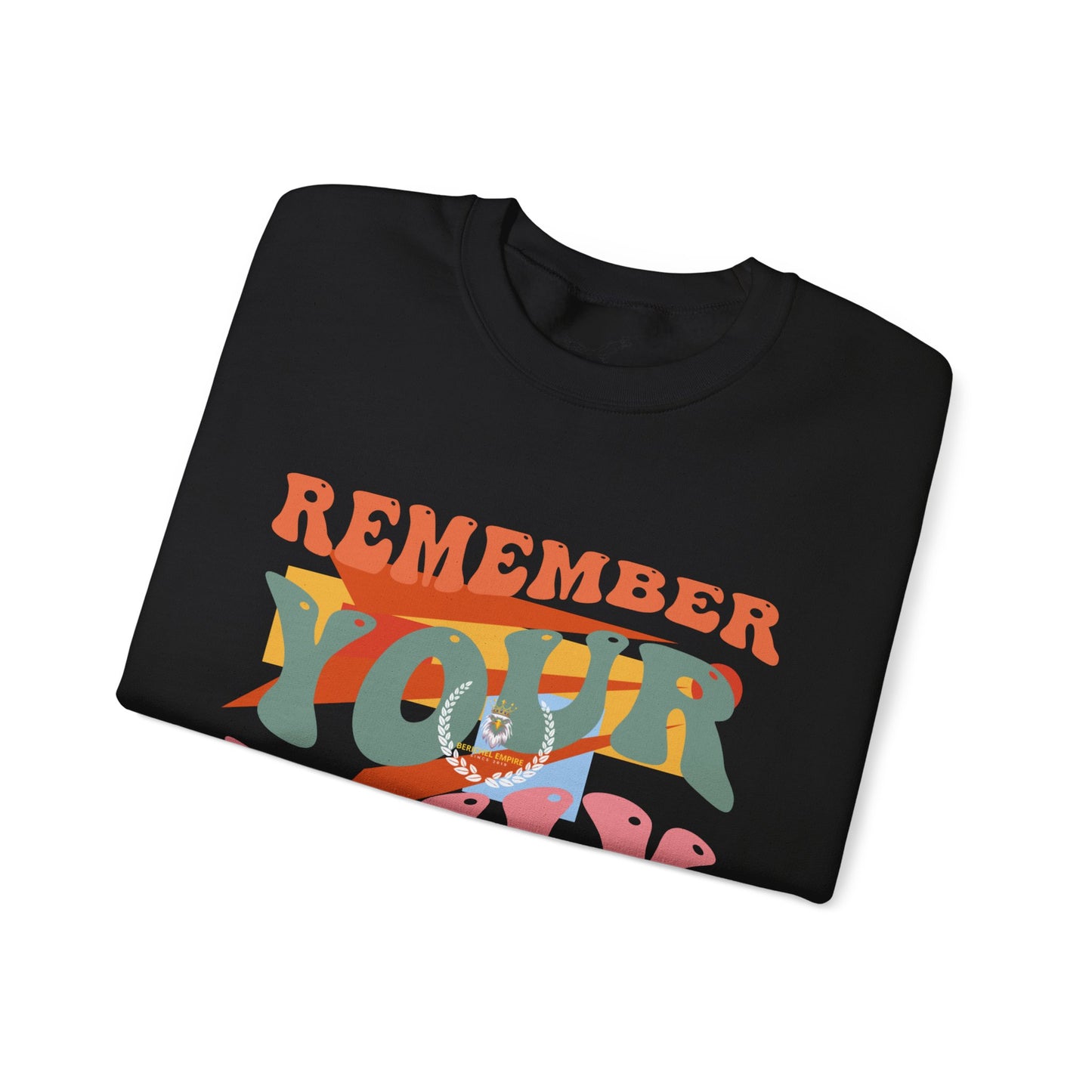 BeRichEl Vogue's Motivational Crewneck Sweatshirt | Remember Your Why, Inspirational Gift, Cozy Pullover, Uplifting Apparel, Perfect for Mindfulness
