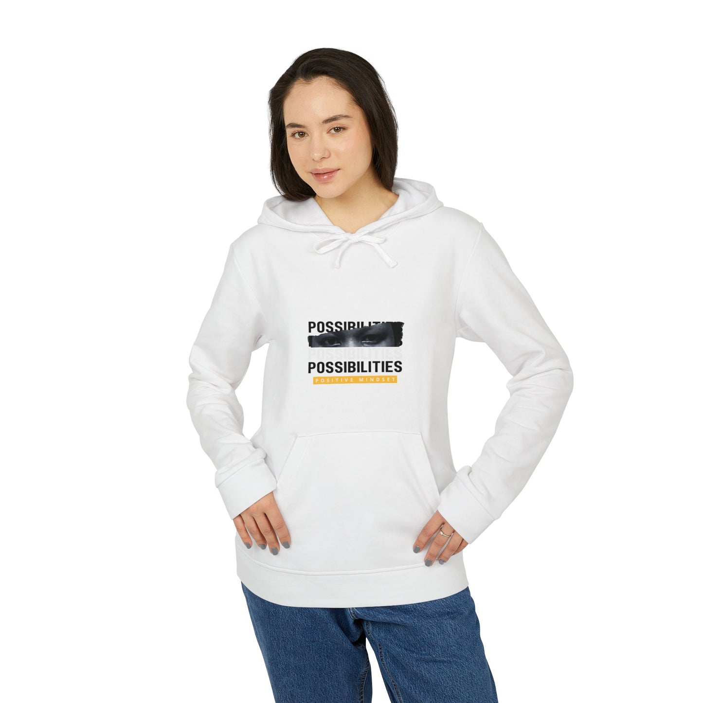Adidas Unisex Fleece Hoodie - Embrace Possibilities, Casual Comfort, Unisex Style, Perfect for Relaxation, Everyday Wear, Thoughtful Gift