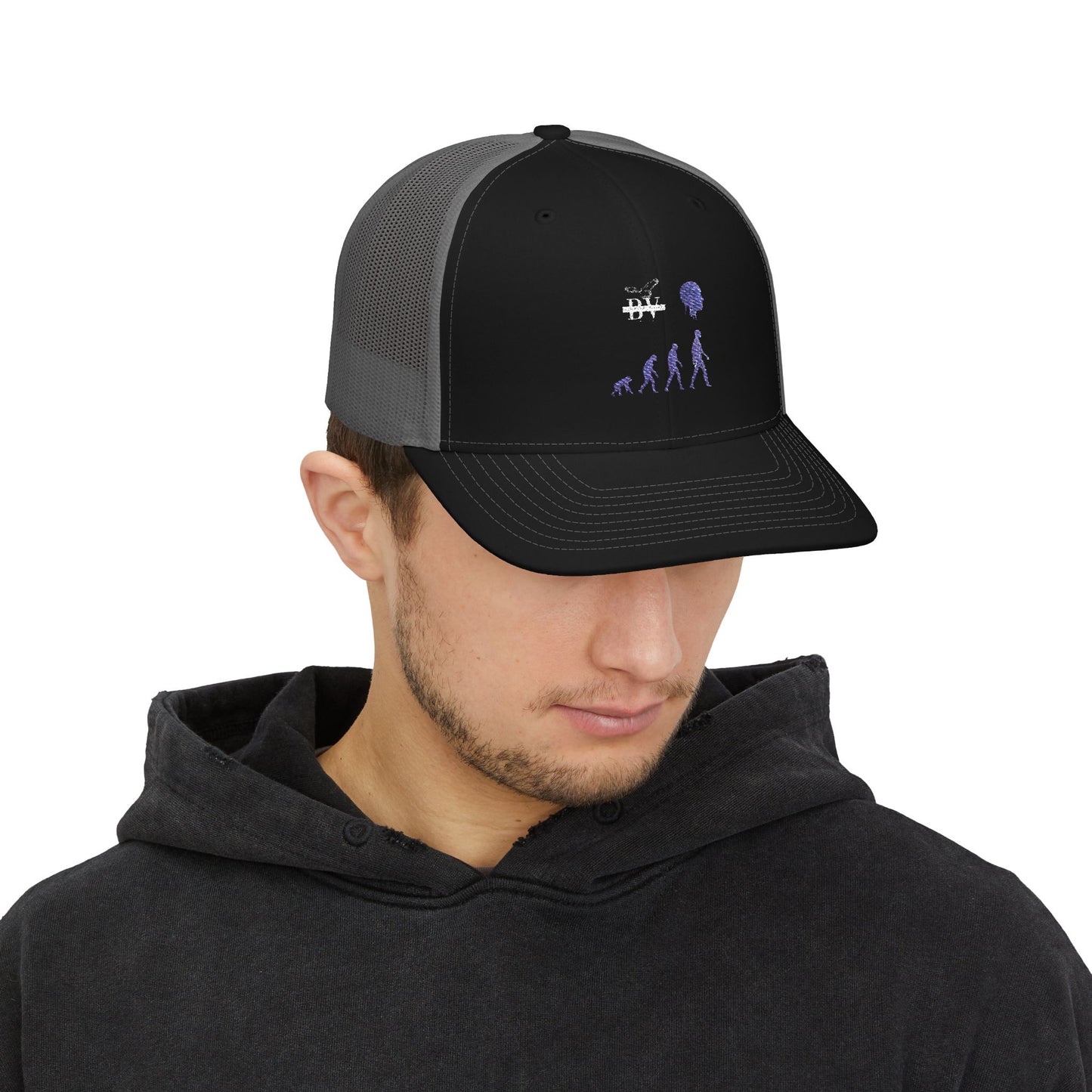 Evolutionary Snapback Trucker Cap, Dad Hat, Gift for Outdoors, Unique Cap, Casual Style, Trendy Headwear, Adjustable Cap
