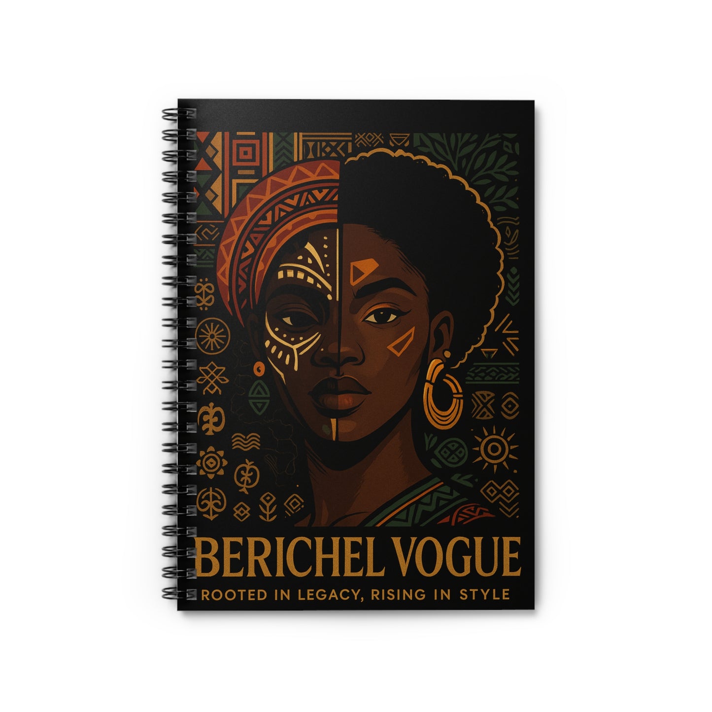 Cultural Empowerment Notebook - African Art, Inspirational Journal, Gift for Creatives, Unique Spiral Notebook, Ethnic Design