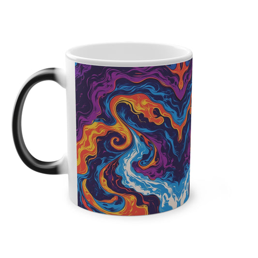 Colorful Swirl Magic Mug, Psychedelic Coffee Cup, Artistic Drinkware, Unique Gift for Art Lovers, Vibrant Mug for Every Occasion