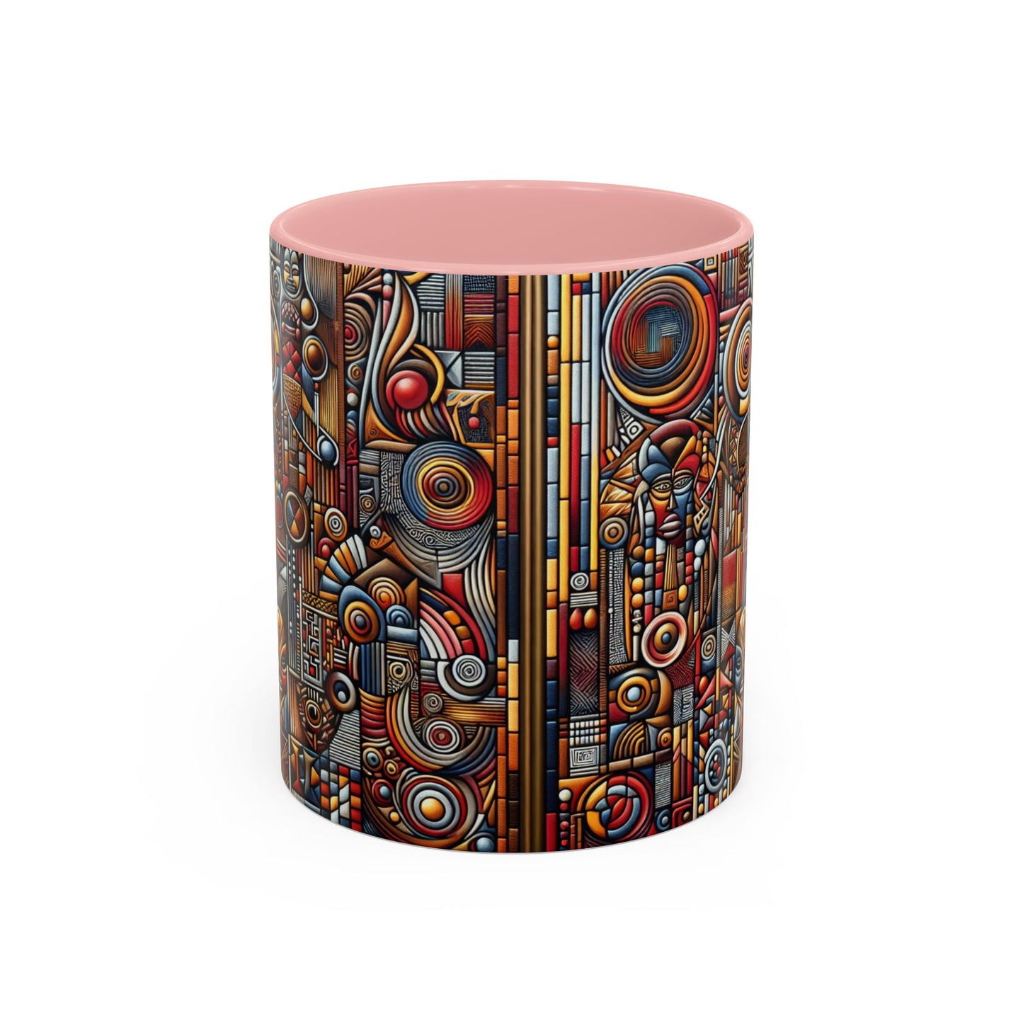Accent Coffee Mug - Tribal Spiritual Design, Unique Gift for Coffee Lovers, Boho Decor, Home Office Mug, Ceremonial Poetry Edition