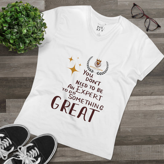 Inspiring Men's V-neck T-Shirt - Motivational Quote Tee, Gift for Graduates, Inspirational Apparel, Casual Wear, Positive Message Shirt
