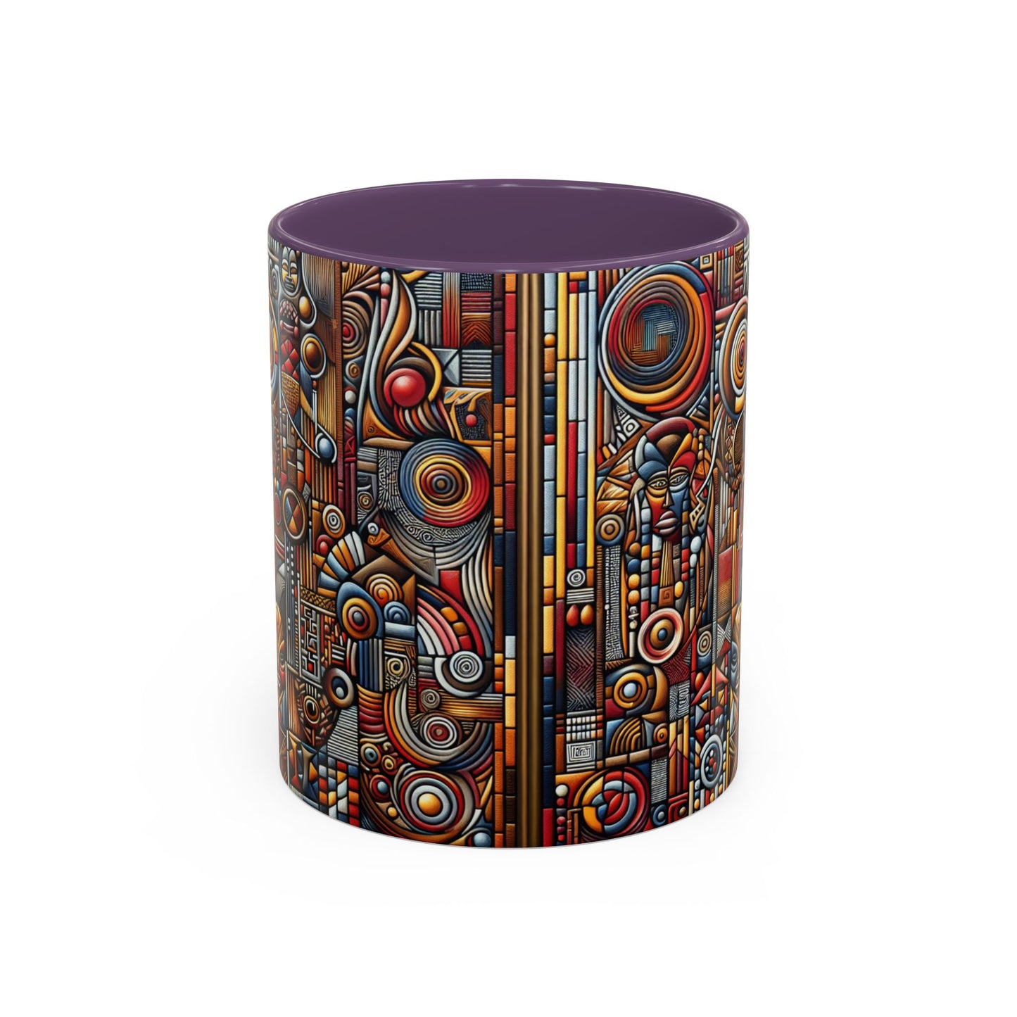 Accent Coffee Mug - Tribal Spiritual Design, Unique Gift for Coffee Lovers, Boho Decor, Home Office Mug, Ceremonial Poetry Edition