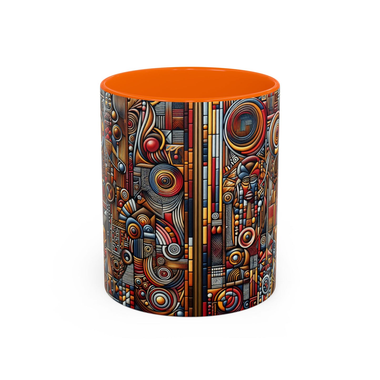 Accent Coffee Mug - Tribal Spiritual Design, Unique Gift for Coffee Lovers, Boho Decor, Home Office Mug, Ceremonial Poetry Edition