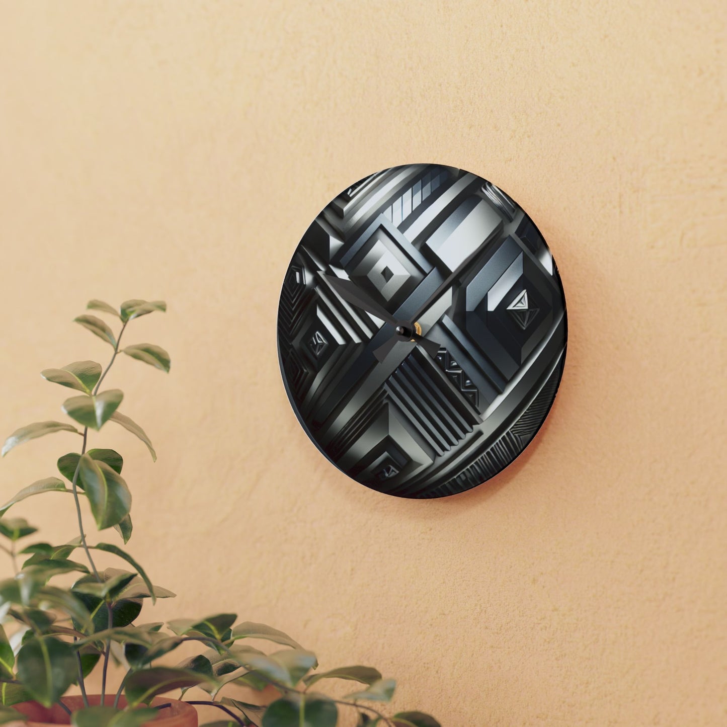 Modern Geometric Acrylic Wall Clock | Minimalist Home Decor, Unique Gift for Design Lovers, Stylish Wall Art, Timelessly Elegant Timepiece