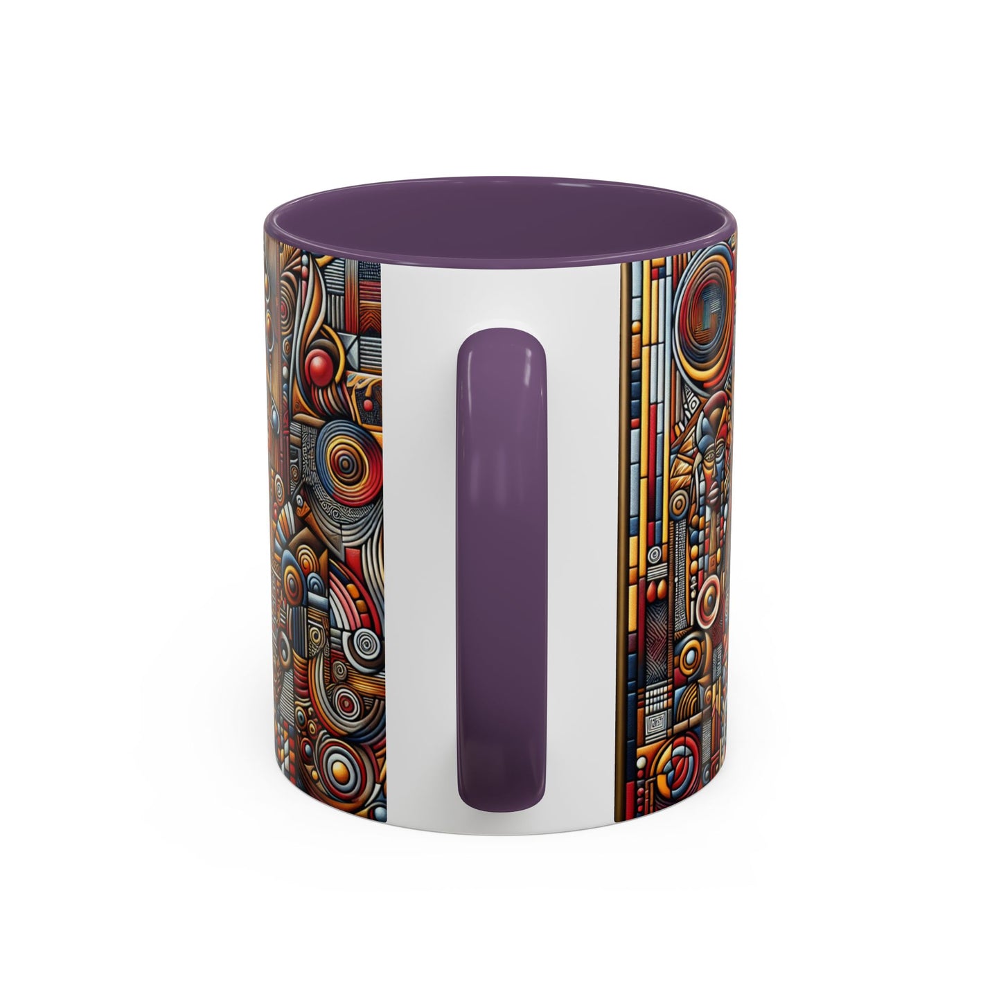 Accent Coffee Mug - Tribal Spiritual Design, Unique Gift for Coffee Lovers, Boho Decor, Home Office Mug, Ceremonial Poetry Edition