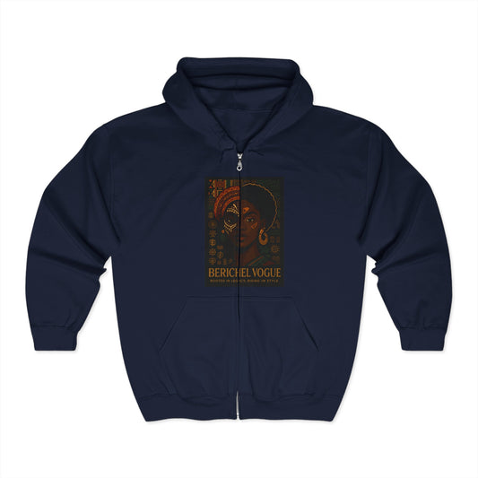Cultural Art Zip Hoodie, Unisex Heavy Blend Sweatshirt, Vibrant Mask Design, Unique Fashion Statement, Perfect Gift for Art Lovers