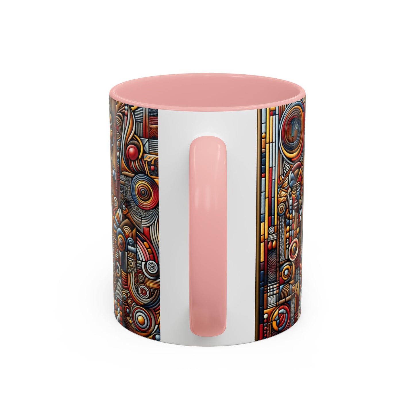Accent Coffee Mug - Tribal Spiritual Design, Unique Gift for Coffee Lovers, Boho Decor, Home Office Mug, Ceremonial Poetry Edition