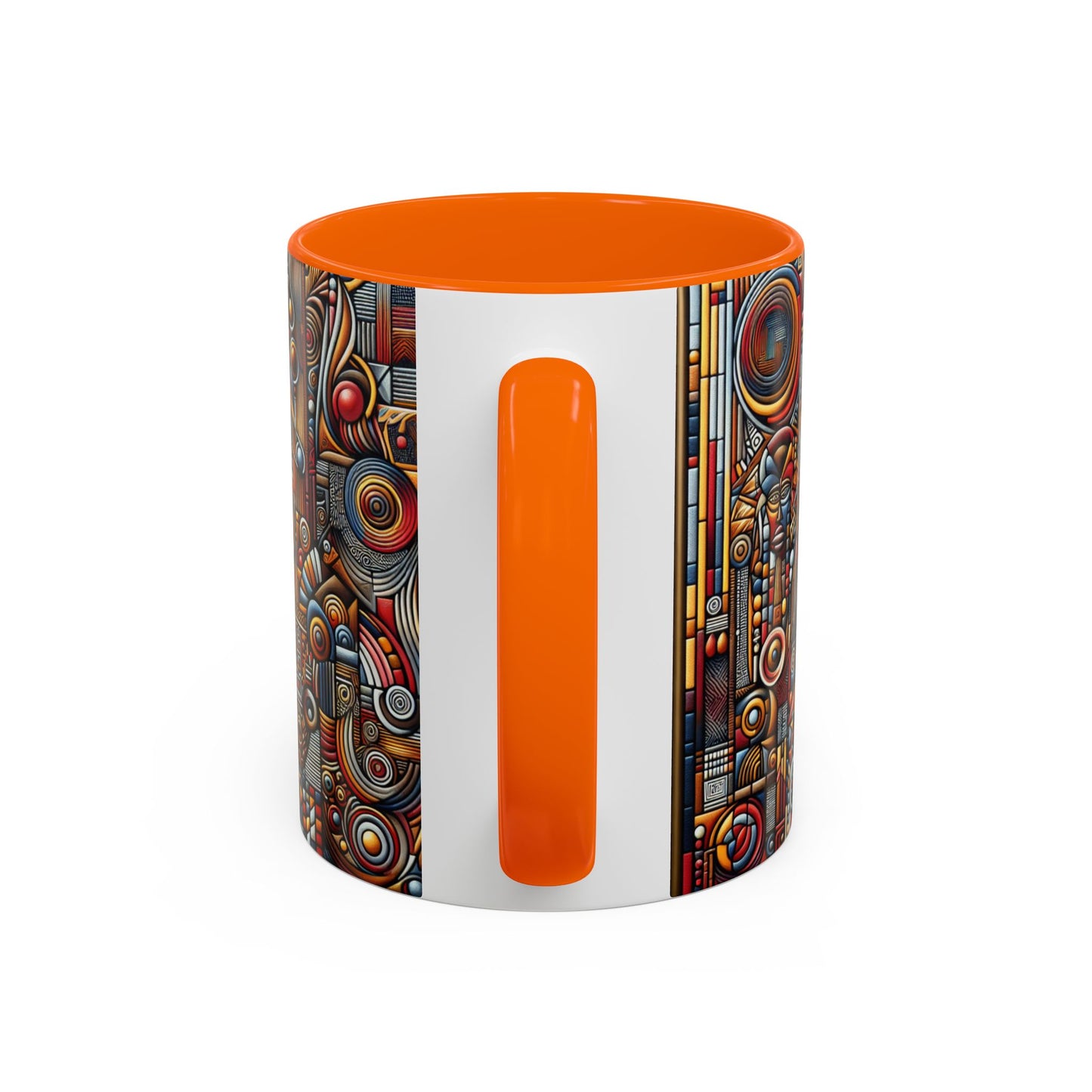Accent Coffee Mug - Tribal Spiritual Design, Unique Gift for Coffee Lovers, Boho Decor, Home Office Mug, Ceremonial Poetry Edition