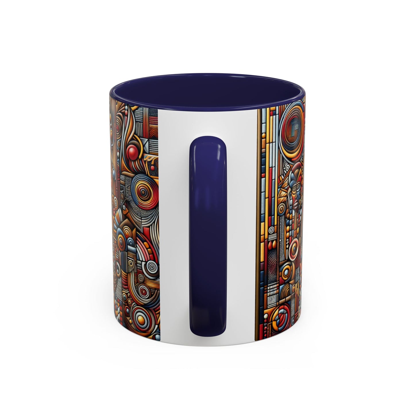 Accent Coffee Mug - Tribal Spiritual Design, Unique Gift for Coffee Lovers, Boho Decor, Home Office Mug, Ceremonial Poetry Edition