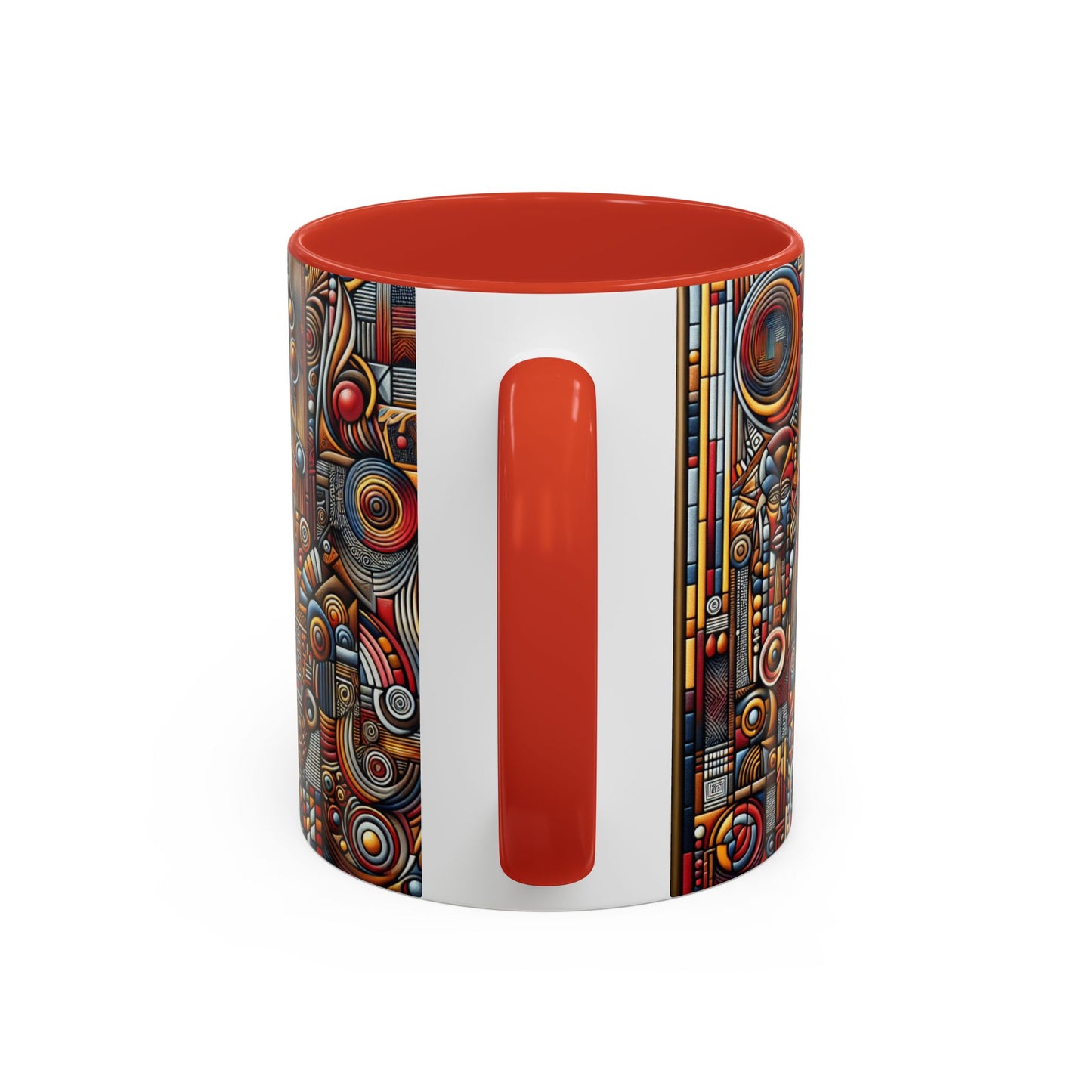 Accent Coffee Mug - Tribal Spiritual Design, Unique Gift for Coffee Lovers, Boho Decor, Home Office Mug, Ceremonial Poetry Edition