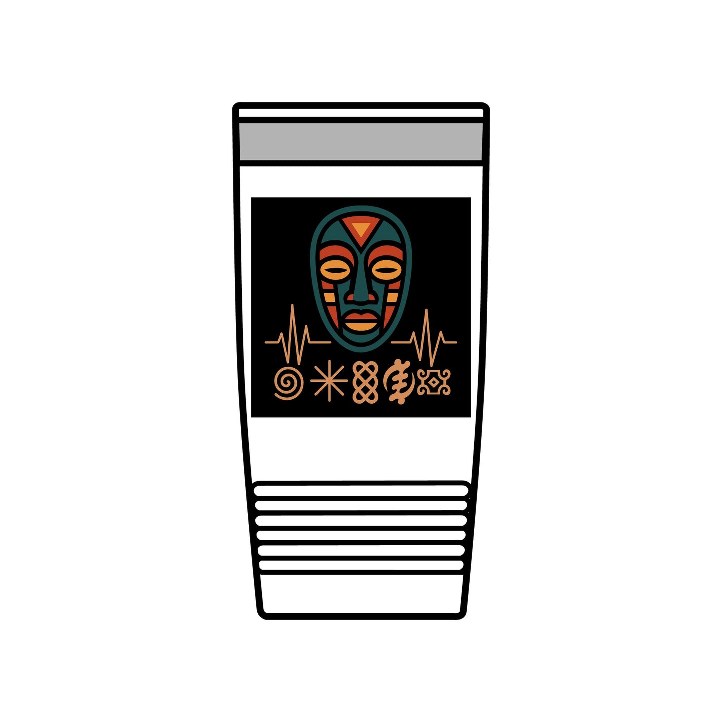 Tribal Art Insulated Tumbler, 20oz - Perfect for Artists, Gifting, Outdoor Adventures, Wellness Days, Festivals