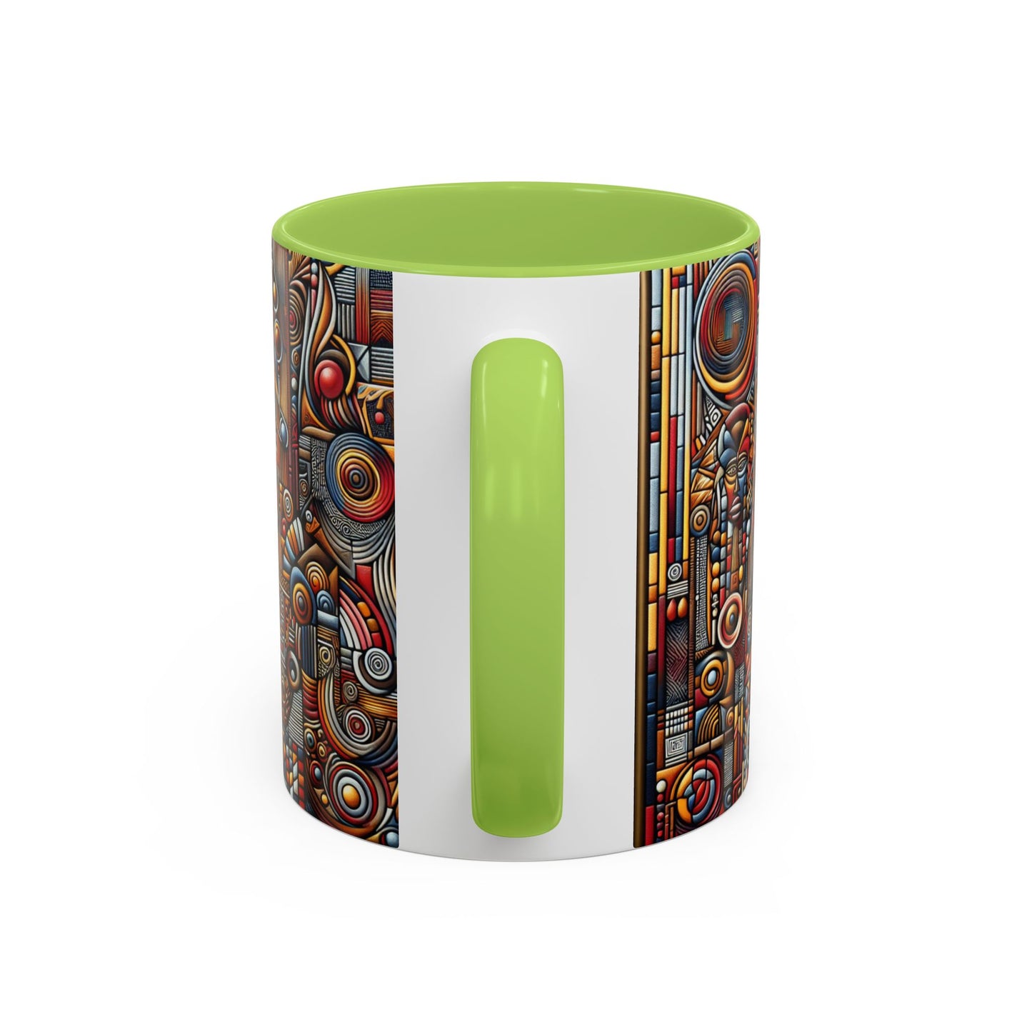 Accent Coffee Mug - Tribal Spiritual Design, Unique Gift for Coffee Lovers, Boho Decor, Home Office Mug, Ceremonial Poetry Edition