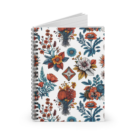 Floral Spiral Notebook - Ruled Lines | Botanical Journal for Creativity, Gift for Students, Nature Lovers, Writing, Art  Supplies