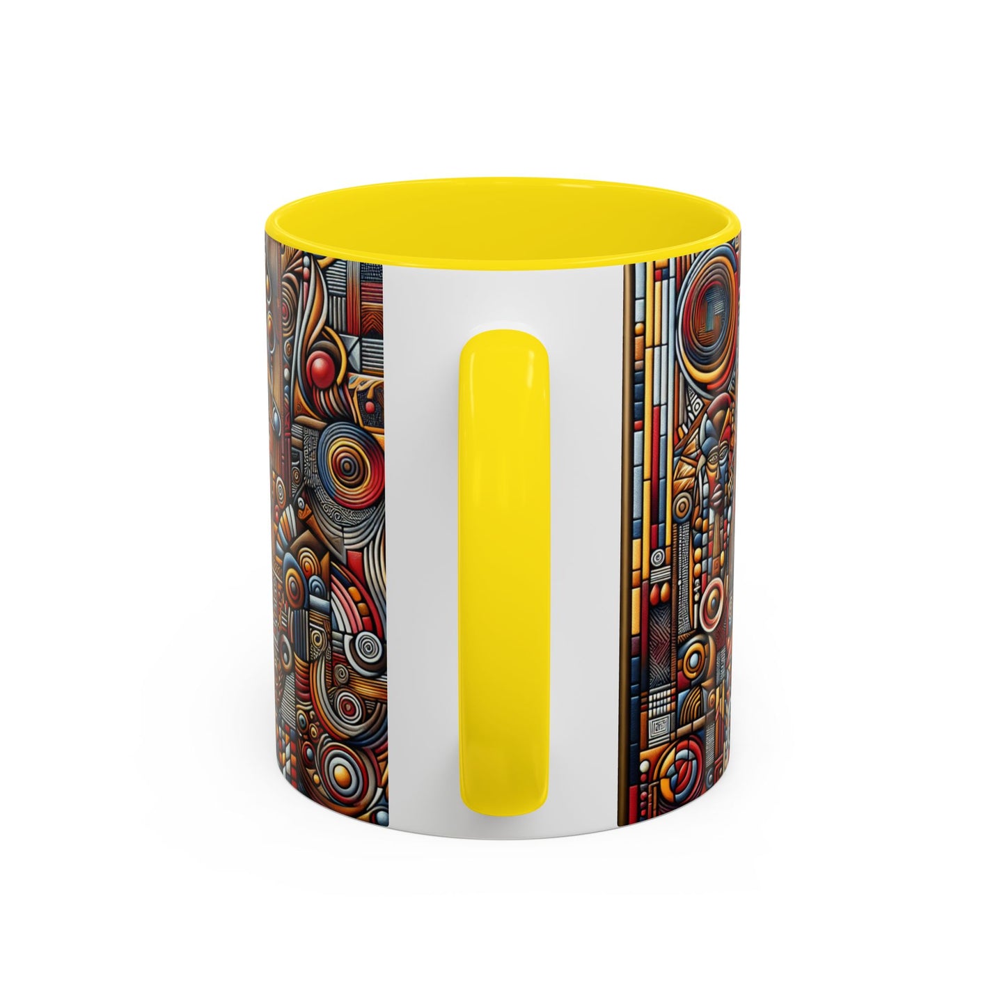 Accent Coffee Mug - Tribal Spiritual Design, Unique Gift for Coffee Lovers, Boho Decor, Home Office Mug, Ceremonial Poetry Edition