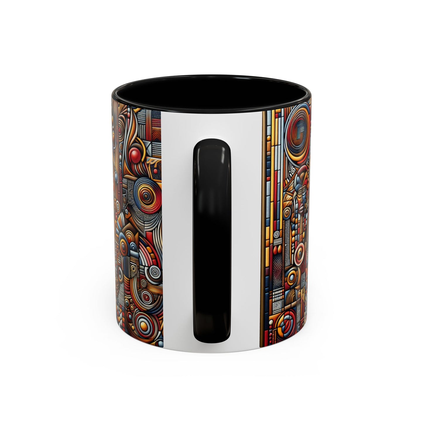 Accent Coffee Mug - Tribal Spiritual Design, Unique Gift for Coffee Lovers, Boho Decor, Home Office Mug, Ceremonial Poetry Edition
