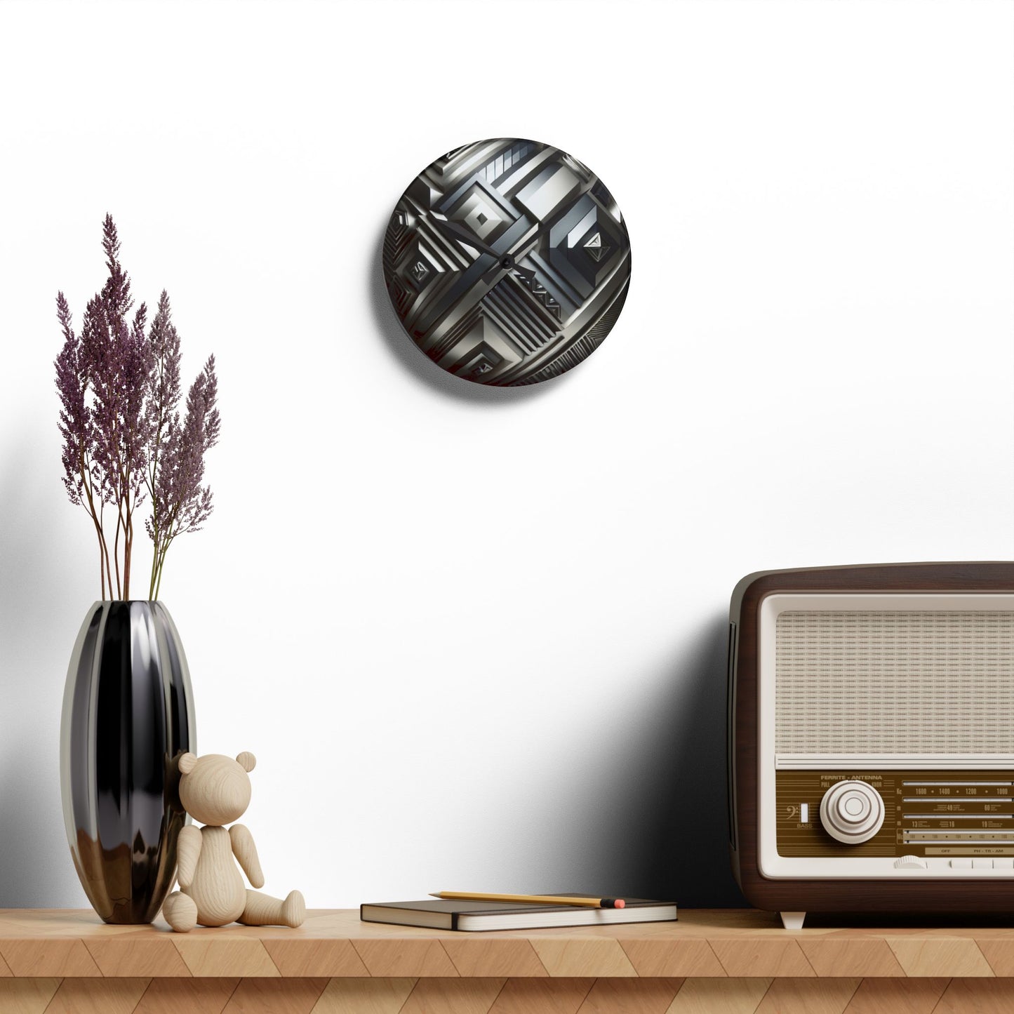 Modern Geometric Acrylic Wall Clock | Minimalist Home Decor, Unique Gift for Design Lovers, Stylish Wall Art, Timelessly Elegant Timepiece
